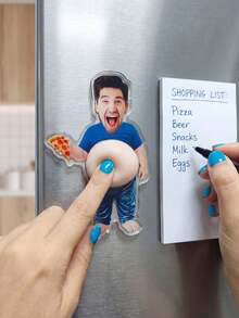 1/3/5pcs Customized Funny Face Acrylic Fridge Magnets, Quirky Photo Gift, Cute Decorative Fridge Magnets, Unique Personalized Face Magnets, Acrylic Big Belly Fridge Magnets, Prank Funny Birthday Gift For Friends, Couples, Dad, Boyfriend - Multicolor - View 7