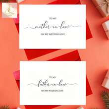 2pcs,His Refined Two-Pack Wedding Greeting Card Set With Stylish Script Lettering Dedicated To Mother-In-Law And Father-In-Law, Thick Blank Interior Paper For Writing Sincere Appreciation Words, - One Size Fits All - View 1