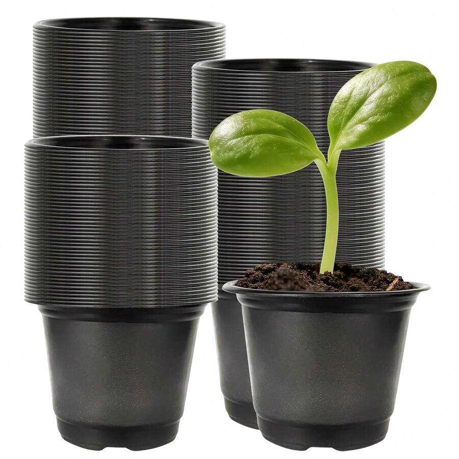 100個 4英吋育苗盆與小花盆,適用於溫室多肉植物雜交育種 - 100pcs - 查看 1
