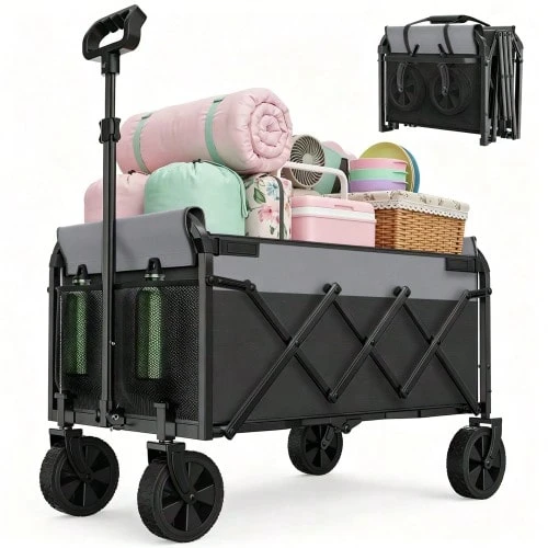 Mini Folding Bollerwagen Small 100KG - Black - View 1