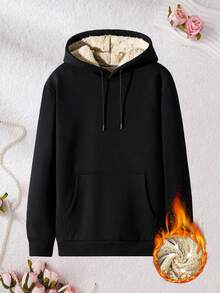 Women's Winter Fleece Lined Hooded Sweatshirt, Casual Sports Sweatshirt, Suitable For Running, Cycling, Fitness Workout - Black - View 5