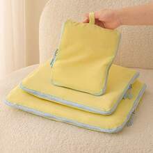 1pc New Vertical Storage Bag Handheld Large Capacity Makeup Bag Travel Hanging With Mirror Toiletries Bag PU Waterproof Cosmetic Bag - Multicolor - View 10