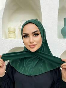 1 Peça Touca Hijab Fashion Casual Elegante Lenço Instantâneo Esportivo com Botão Cobertura de Cabeça Touca Hijab Clássica Minimalista Fashion Casual Elegante Modesta Modal Brilho Algodão Tecido Sedoso Macio Amigável à Pele Respirável Confortável Aba Longa Uso Duplo Lenço Instantâneo Cobertura de Cabeça Esportiva Turbante Jersey Adequado para Vida Diária Festivais Reuniões Oração - Multicolorido - Visão 16