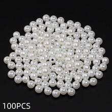 3mm-12mm Off-White/Pearl Straight Hole Round Faux Faux Pearl Beads, For Embroidery And Jewelry Making - White - View 9