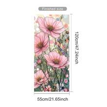 1pc Pink Cosmos Flower Stained Glass Window Privacy Film Static Cling Non Adhesive Removable Window Sticker Anti UV Light Blocking Decorative Glass Cover For Bathroom Bedroom Living Room Home Decor - Multicolor - View 9
