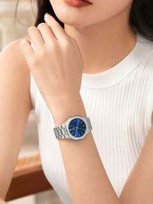 Octagonal Quartz Watch, Stainless Steel Band, Radial Dial, Minimalist Business Casual Wristwatch, Suitable For Daily Office Wear - Multi-color - View 2