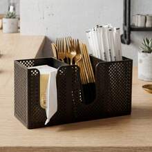 1pc Compartment Disposable Paper Cup Holder Dual Use Wall Mount & Countertop Coffee Bar Storage Rack Organizer For Paper Cups Lids Stirrers Home Kitchen Coffee Station Accessory - Multicolor - View 6