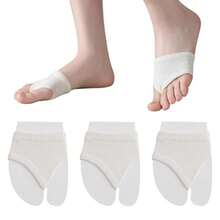 1 Pasang Kaos Kaki Polos dengan Ujung Terbuka dan Terpisah, Kaos Kaki Wanita Anti Selip dan Menyerap Keringat untuk Sandal Jepit, Melindungi dari Gesekan Tumit Tinggi, Bantalan Kaki Depan yang Bernapas - MultiWarna - View 1