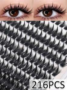 120/216/228 Clusters Upper & Lower False Eyelashes, D-Curl, Natural & Soft, Comfortable Wear, Reusable, Suitable For Daily Makeup, Party, Date, Gift And More Occasions - CC - View 3