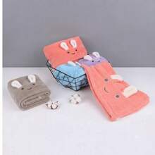 1 Microfiber Hair Drying Towel With Ear Design - Coral Pink - View 7