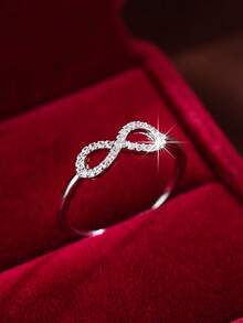 1pc Minimalist Gentle Infinity Symbol Ring, 8-Shaped Design Band, Represents Eternal Love, Valentine's Day Confession Jewelry - ring - View 10