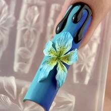 Art des ongles floral, outils d'art des ongles, fleur et feuille jaune hawaïenne, design d'art des ongles, pochoirs d'art des ongles. Convient pour créer des autocollants pour ongles courts, l'art des ongles et la décoration de surface de l'art des ongles. Pour les techniciens en manucure. - Nude - Voir 6