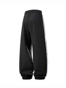 Men's Casual Loose Fit Jogger Sweatpants, Spring/Summer Fashion Sports Long Pants - Black - View 3