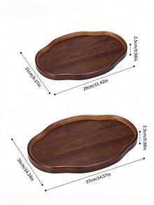 Vintage Walnut Wood Asymmetrical Cloud Tray, Living Room Aromatherapy Storage Tea Tray, Vanity Jewelry & Cosmetics Organizer Tray, Ins Style Home Decor Photography Prop - Multicolor - View 4