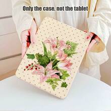 Polka Dot, Pink Lily And Other Pattern Painted Effect Tablet Protective Case, Built-In Pen Slot, With Stand, Suitable For Honor 8/9/10/X8/X8A/X9/X8Pro/X9Pro And Other Models/ MatePad Se 11 Inch/MatePad 11 Inch/11.5 Inch, MatePad Pro Apple 10th/11th Generation 2025 (A16), Galaxy Tab A7/A9 And Other Popular Models - Style 43 - View 8