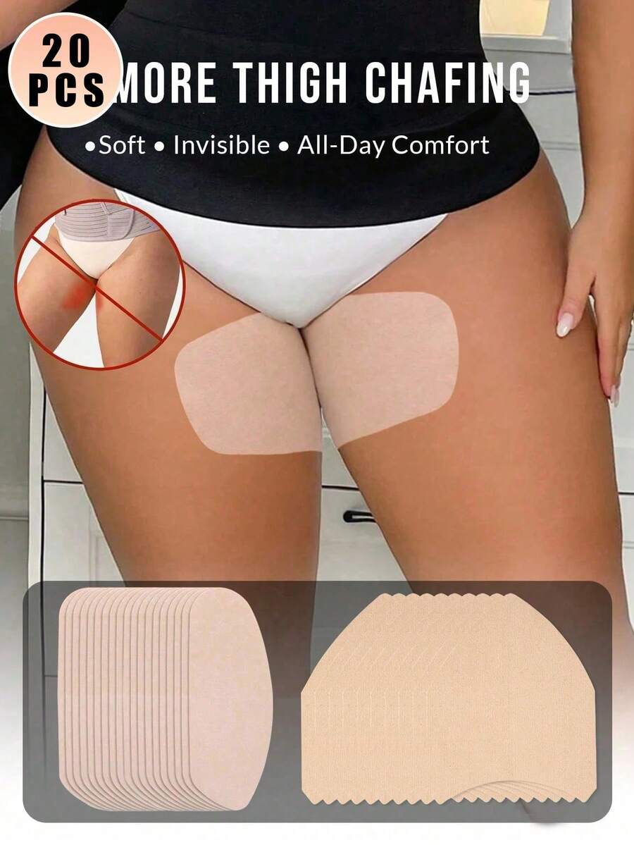 20pcs/Pack Plus Size Unisex Inner Thigh Anti-Chafing Patches, Thigh Protection To Prevent Friction And Chafing, Invisible Friction-Free Walking, Suitable For All Seasons - Multicolor - View 1