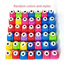 2/6/12pcs Mini Embossing Punch Set, Assorted Colors, Creative Portable Paper Cutting And Embossing Tools, Suitable For DIY Scrapbooking, Greeting Cards And Journal Decoration, Back To School, School Supplies - Multicolor - View 14