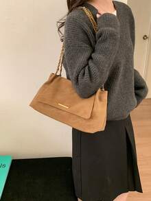 Fashionable Versatile Crossbody Bag, College Student Commuter Bag, Lightweight Practical Soft Material Women's Bag, Suitable As A Gift For Friends - Brown - View 4
