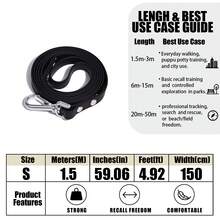 Bio-Polyester Long Dog Training Leash, Quick-Dry Stain-Resistant Pet Lead With Comfortable Handle, Suitable For Small, Medium, Large Dogs For Beach, Lake, Hiking, Camping - Multicolor - View 27