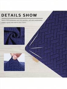1pc Solid Color Chair Cushion Cover - Navy Blue - View 4