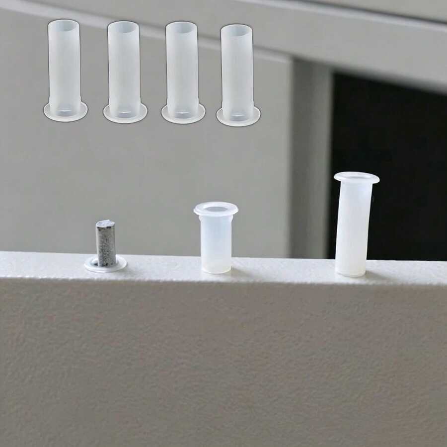 10pcs Office Cabinet Lock Rod Bushing, Metal Filing Cabinet Lock Pin Plastic Sleeve, Iron Cabinet Lock Accessories - White - View 1