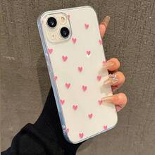 Funda para teléfono con diseño de corazón, adecuada para Apple  16 15 14 13 12 11 XS XR X 8 7 Mini Plus Pro Max SE Series, regalo de Halloween, regalo de Pascua, para novia, novio, amigos o para ti mismo. - transparente - Ver 6