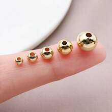 5pcs 3 4 5 6mmRound Spacer Beads 18K Gold Plated Brass Beads Separators Beads For DIY Handmade Jewelry Accessories - Multicolor - View 11