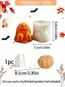 Halloween Spooky Ghost Candle Silicone Mold, Soft And Easy To Demold, Suitable For Candle Making, Especially Scented Candles, DIY Candles, Soap, Halloween Home Decor And Holiday Gift Mold - Ghost Mold - View 4