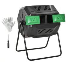 Drum Composter 160L Garden Composter With 2 Chambers, Rotatable, For Organic Waste, Black, Efficient & Robust - View 5