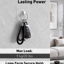 Picture Frame Wall Hooks, Transparent Reusable Adhesive Hooks, Waterproof And Oil-Resistant, Bathroom And Kitchen Wall Hooks - Multicolor - View 7