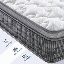 King Mattress 150x200x28 Cm, 11 Inch Innerspring Medium Firm Mattress 5FT With Pocket Spring And Breathable Foam + Memory Foam For Cool Comfort Sleep, 7-Zone Support, Edge Support, Motion Isolation - Grey - View 5