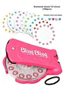 Shiny Hair Styling Set, Includes Rhinestones, Charm Series Hair Accessories, Designed For Girls, Comes With Styling Tools And 75 Rhinestones-Attach, Click, Shine! Hair, Fashion, Everything Is Possible! - Multicolor - View 9