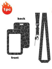 1pc Fashion Leopard Print ID Card Holder With Retractable Reel, Durable Card Protector, Lightweight And Portable, Suitable For Nurses, Teachers And Office Staff - A - View 22