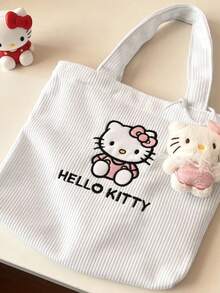 SANRIO 1pc Large Capacity Tote Bag - Durable Zipper Shoulder Bag, Suitable For Women | Perfect For Shopping And Daily Use, Canvas Tote Bag, Versatile Women's Handbag, With Zipper, Crossbody, With Compartments, Suitable For Work Occasions - View 6
