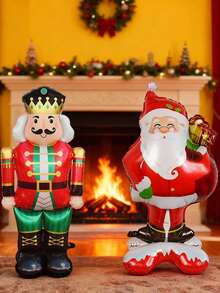 2pcs 120cm Large Standing Nutcracker Soldier Cartoon Balloon Backpack Santa Claus Balloon Christmas Decoration Balloon Set - View 2