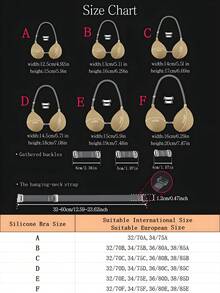 ideaCCSZ 1件/2件/3件裝 貼心胸墊無肩帶胸罩，可重複使用圓罩杯前扣隱形乳貼，女性內衣配件，適用泳裝與洋裝的黏性胸罩，夏季女性掛脖聚攏矽膠胸墊，附透明掛脖肩帶延長扣，多種穿著方式適用露背晚禮服、婚紗與裙裝 - 彩色 - 查看 7