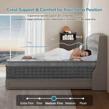 King Mattress 150x200x28 Cm, 11 Inch Innerspring Medium Firm Mattress 5FT With Pocket Spring And Breathable Foam + Memory Foam For Cool Comfort Sleep, 7-Zone Support, Edge Support, Motion Isolation - Grey - View 8