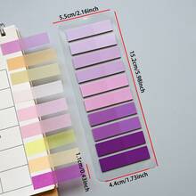 1pc/7pcs/20pcs Gradient Multicolor Mixed Index Sticky Notes, 200 Sheets Per Card, Self-Adhesive Page Markers, Office & Study Stationery, For File Classification And Note-Taking - one-size - View 2