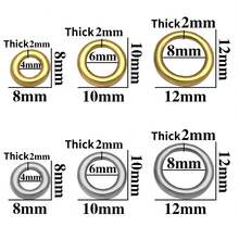 2Pcs 4/5/6/8/10/12mm Stainless Steel Gold Closed Soldered Round Jump Rings Circle Ring DIY Necklace Earrings Jewelry Making Supplies Accessories - Multicolor - View 12