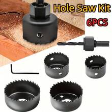 6 Pcs/Set Steel Round Shank 6pcs/Set Hole Saw Set With Mandrel - Mixed Item Set For Wood, Plastic, PVC, Drywall - 6pcs - View 1