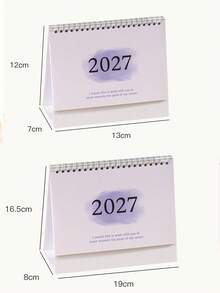 1件 2027年桌上日曆，適合辦公室桌面使用，直立翻頁式，可用於規劃、整理與日常行程管理，多色可選，適合裝飾 - A - 查看 8