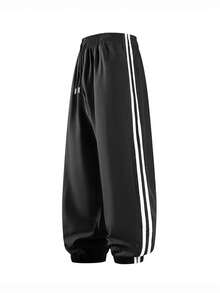 Men's Casual Loose Fit Jogger Sweatpants, Spring/Summer Fashion Sports Long Pants - Black - View 2