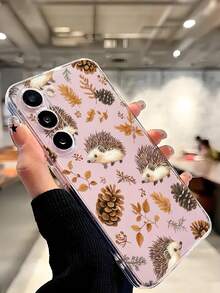 1pc Autumn Fallen Leaves Yellow Hedgehog Transparent Soft Protective Phone Case Compatible With Huawei Honor, Galaxy A04e/12/A13/A14/A34/A50/A52/A53/A54/S21/S22/S23/S24/S25/S25Ultra/S25FE/S26/S26 PLUS/S26 ULTRA/S26 EDGE, 6A/7A/8A, 12T/13T/15T/15T Pro [International Version, Not Local Version] - Clear - View 8