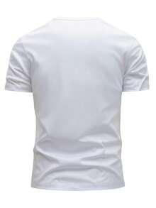 3pcs 100% Cotton T-Shirts Slim Fit Short Sleeve Crew Neck Suitable For Sports & Outdoor, Breathable Summer Casual Tees With Lettering Patterns, Non- B - White - View 2