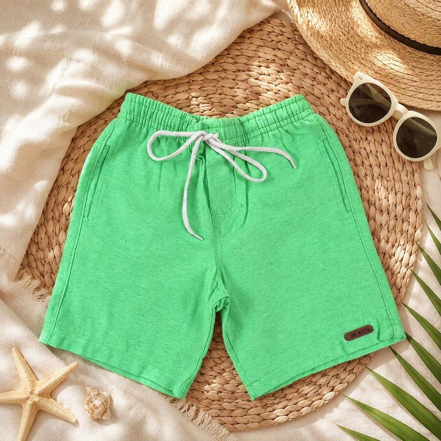 BOYS' BERMUDA SHORTS CHILDREN'S PREPPY FASHION NEW RELEASE - Verde - Ver 1