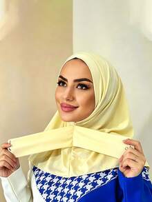 1 Peça Touca Hijab Fashion Casual Elegante Lenço Instantâneo Esportivo com Botão Cobertura de Cabeça Touca Hijab Clássica Minimalista Fashion Casual Elegante Modesta Modal Brilho Algodão Tecido Sedoso Macio Amigável à Pele Respirável Confortável Aba Longa Uso Duplo Lenço Instantâneo Cobertura de Cabeça Esportiva Turbante Jersey Adequado para Vida Diária Festivais Reuniões Oração - Multicolorido - Visão 10