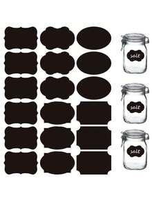 Chalkboard Label Stickers - 1pc/6pcs/12pcs Reusable Waterproof Labels, Various Shapes, Suitable For Kitchen, Spice Jars, Jam Labels, Etc., 6*4 Cm - View 2