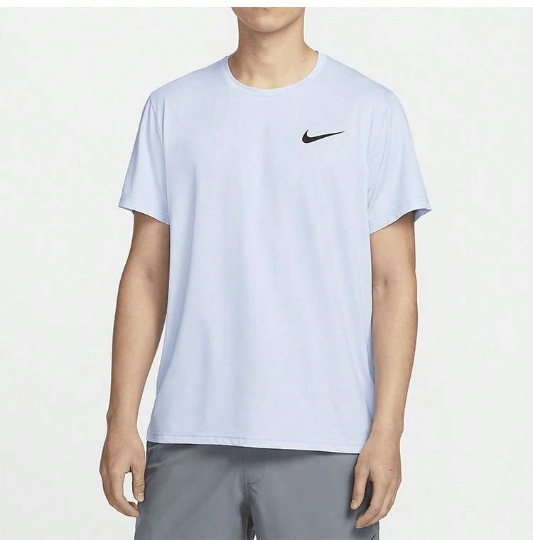 Nike Pro Dri-FIT 男款親膚透氣訓練休閒運動短袖上衣 CZ1182-479 - 淺藍色 - 查看 1