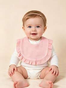 5pcs Solid Color Soft Ruched Bibs For Infants And Toddlers, Suitable For Boys And Girls, All Seasons, Daily Wear - Multicolor - View 9