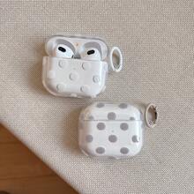 Pink Polka Dot Minimalist Design Earphone Case + Hanging Ring Set Compatible With Apple Pro 2/ Pro/ 4/ 3/ 2 - Transparent Gray - View 6